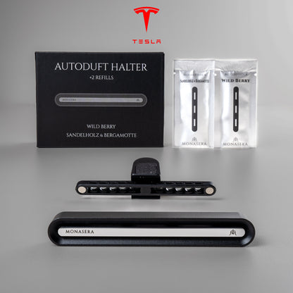 TESLA Autoduft-Set in Silber + 2 Refills